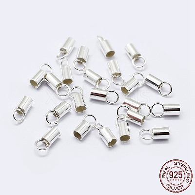 925 Sterling Silver Cord Ends STER-F036-21S-1mm-1