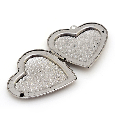 Tarnish Resistant 304 Stainless Steel Photo Locket Pendants X-STAS-S046-08-1