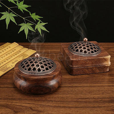 2 Bags 2 Styles Wood Incense Burners AJEW-PH0010-17-1