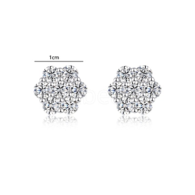 925 Sterling Silver Pave Moissanite Stud Earrings for Women SX7074-2-1
