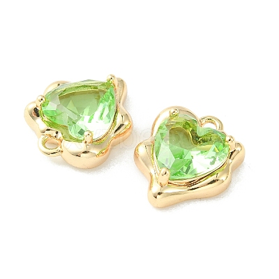 Brass Micro Pave Cubic Zirconia Charms KK-L208-06G-06-1