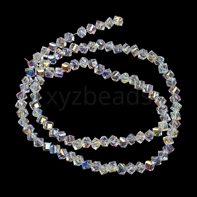 Electroplate Transparent Glass Beads Strands X-GL-CBA7A17-01A-15-1
