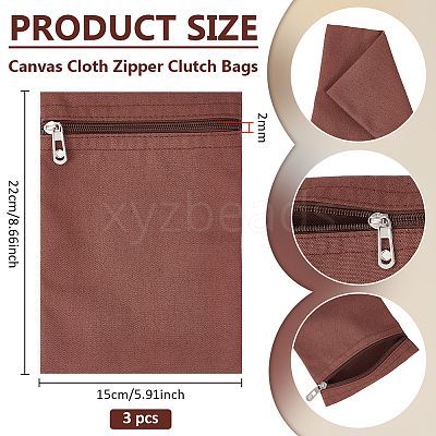 Canvas Cloth Zipper Bags ABAG-WH0077-09A-04-1