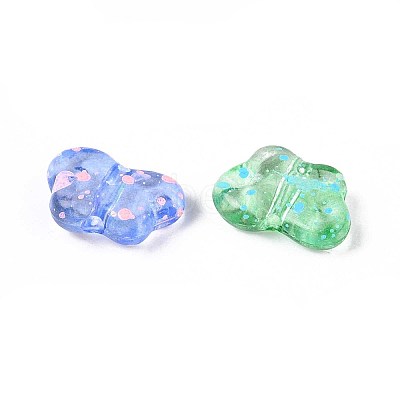 Spray Painted Transparent Acrylic Beads OACR-N149-01-1