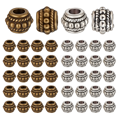 200Pcs 2 Colors Tibetan Style Alloy Beads TIBE-ME0001-15-1
