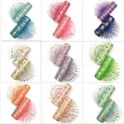 Bowknot & Heart Deco Mesh Ribbons OCOR-I005-G-1