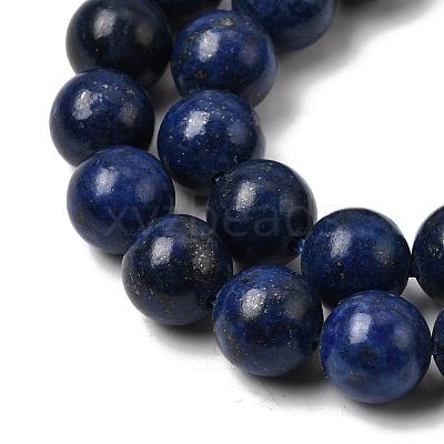 Dyed Round Natural Lapis Lazuli Beads Strands G-K081-8mm-1