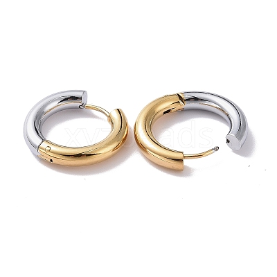 Two Tone 304 Stainless Steel Hinged Hoop Earrings for Women LS-EJEW-A073-01C-1