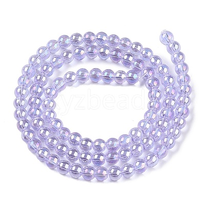 Electroplate Transparent Glass Beads Strands GLAA-T032-T4mm-AB01-1