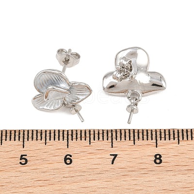 Brass Enamel Stud Earring Findings KK-CBA58F9-01P-05-1