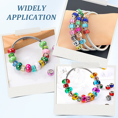 100Pcs Glass European Beads GLAA-SP0001-87-1