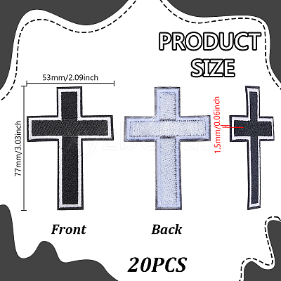 20Pcs Polyester Clothing Patches PATC-GA0002-02A-1