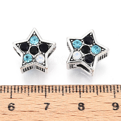 Alloy Rhinestone European Beads FIND-N009-17A-AS-1