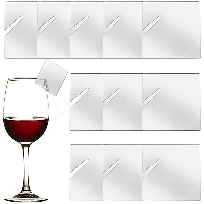 Acrylic Mirror Wine Glass Charms AJEW-SC0002-53A-02-1