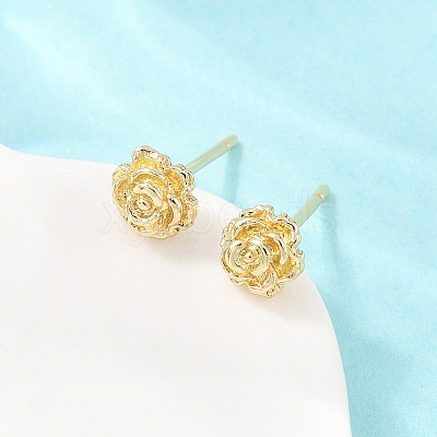 Brass Stud Earrings EJEW-P346-01C-G-1