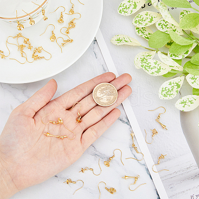30Pcs 3 Style Rack Plating Brass Earring Hooks KK-DC0002-04-1