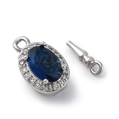 Brass Micro Pave Cubic Zirconia Box Clasps KK-P291-31P-1