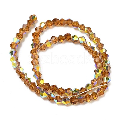 Electroplate Transparent Glass Beads Strands EGLA-K015-18U-1