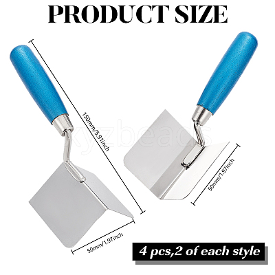 4Pcs 2 Styles Stainless Steel Scraper TOOL-GO0001-20-1