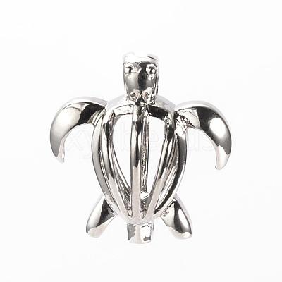 Brass Cage Pendants KK-R057-02P-1