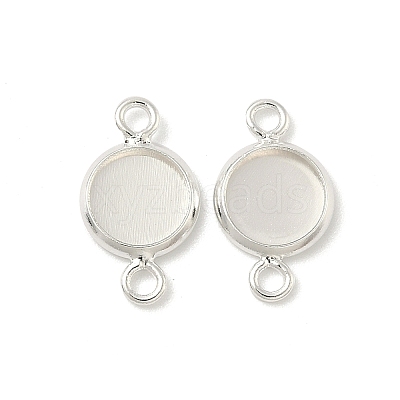 Flat Round Brass Connector Cabochon Settings KK-K414-13G-S-1