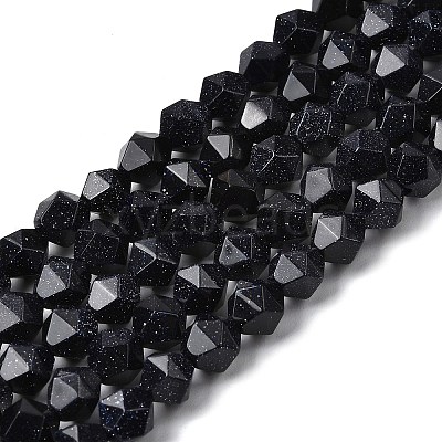 Synthetic Blue Goldstone Beads Strands G-Z119-A24-01-1