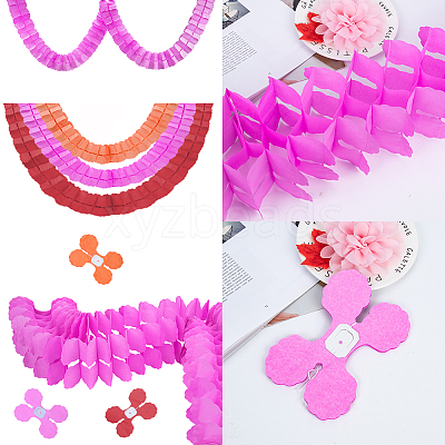Clover Paper Pull Flowers AJEW-NB0001-29-1