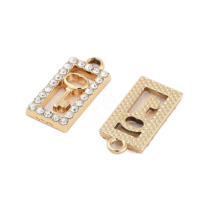 UV Plating Alloy Rhinestone Pendants ALRI-N058-14KCG-1