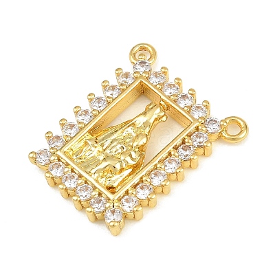 Brass Micro Pave Clear Cubic Zirconia Pendants KK-CBA6A75-48C-G-1
