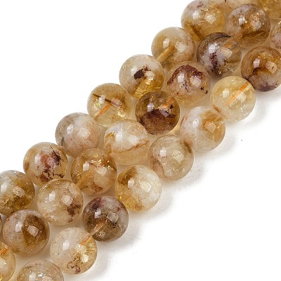 Heated Natural Citrine Beads Strands G-U026-A04-10mm-1