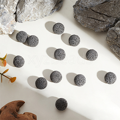24Pcs Unwaxed Natural Lava Rock Beads G-PA0002-12A-1