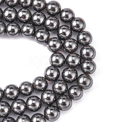 Magnetic Synthetic Hematite Beads Strands X-G-Q893-12mm-1