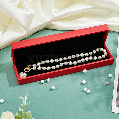 Rectangle PU Leather Necklace Storage Boxes with Velvet Inside CON-WH0094-31D-02-1