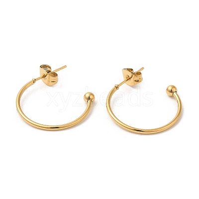 304 Stainless Steel Stud Earring X-EJEW-H134-02C-G-1