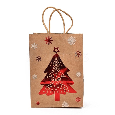 Christmas Theme Hot Stamping Rectangle Paper Bags CARB-F011-02A-1