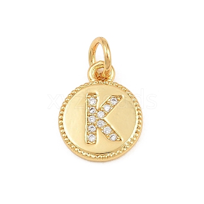Brass Micro Pave Clear Cubic Zirconia Charms CU-CBA56CE-12G-K-1