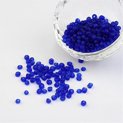 6/0 Frosted Round Glass Seed Beads X-SEED-A008-4mm-M8-1