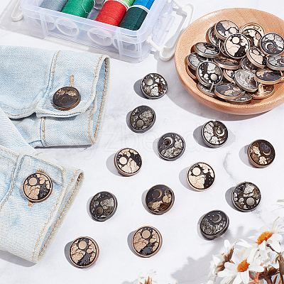 40 Styles 4 Styles Alloy Enamel Buttons FIND-NB0005-79B-1