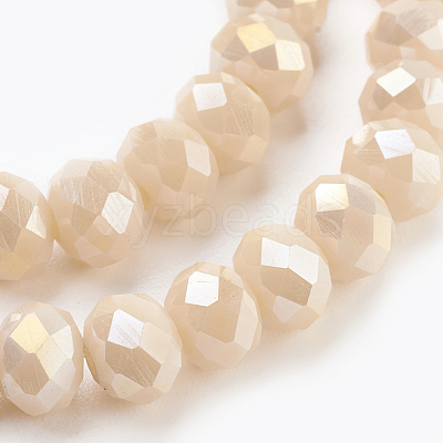 Electroplate Glass Beads Strands X-GLAA-K027-FR-B01-1