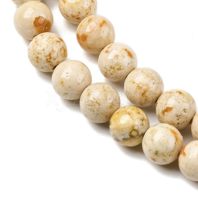 Natural Dyed Marble Beads Strands G-P593-6mm-06-1