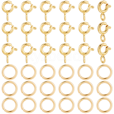 Brass Spring Ring Clasps KK-BBC0025-65-1