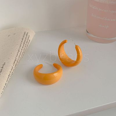 Acrylic C-Shape Stud Earrings FS-WG8BEC0-10-1