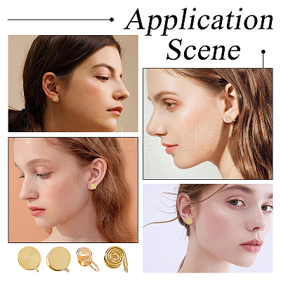 16Pcs 4 Styles Brass & 304 Stainless Steel Cuff Earrings EJEW-HS0001-18G-1