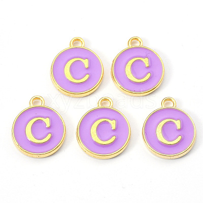 Golden Plated Alloy Enamel Charms ENAM-S118-10C-1