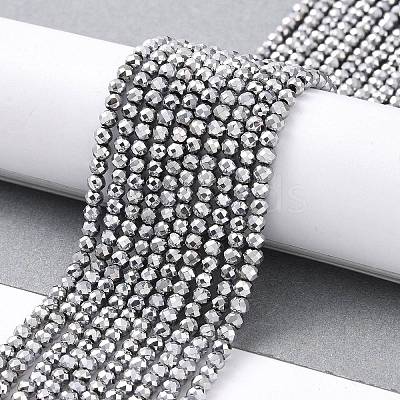 Electroplate Glass Beads Strands GLAA-H021-01B-FP08-1