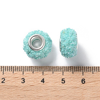 AB Color Resin Rose Flower European Beads RESI-M001-05E-1