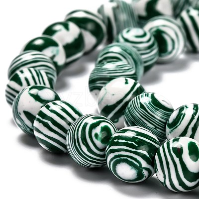 Synthetic Malachite Beads Strands G-I199-32-10mm-F-1