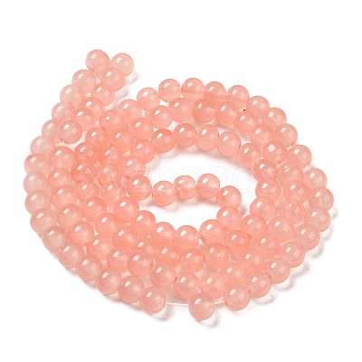 Baking Paint Imitation Jade Glass Round Bead Strands DGLA-Q021-8mm-03-1