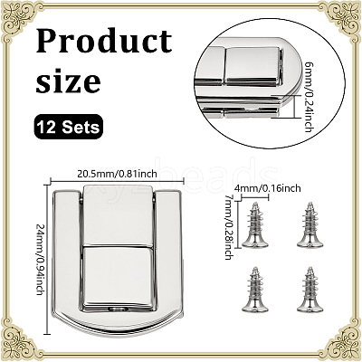 12 Bags Alloy Purse Locks FIND-NB0006-42P-1
