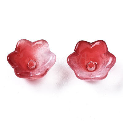 Transparent Two Tone Spray Painted Glass Beads GLAA-Q089-002B-005-1